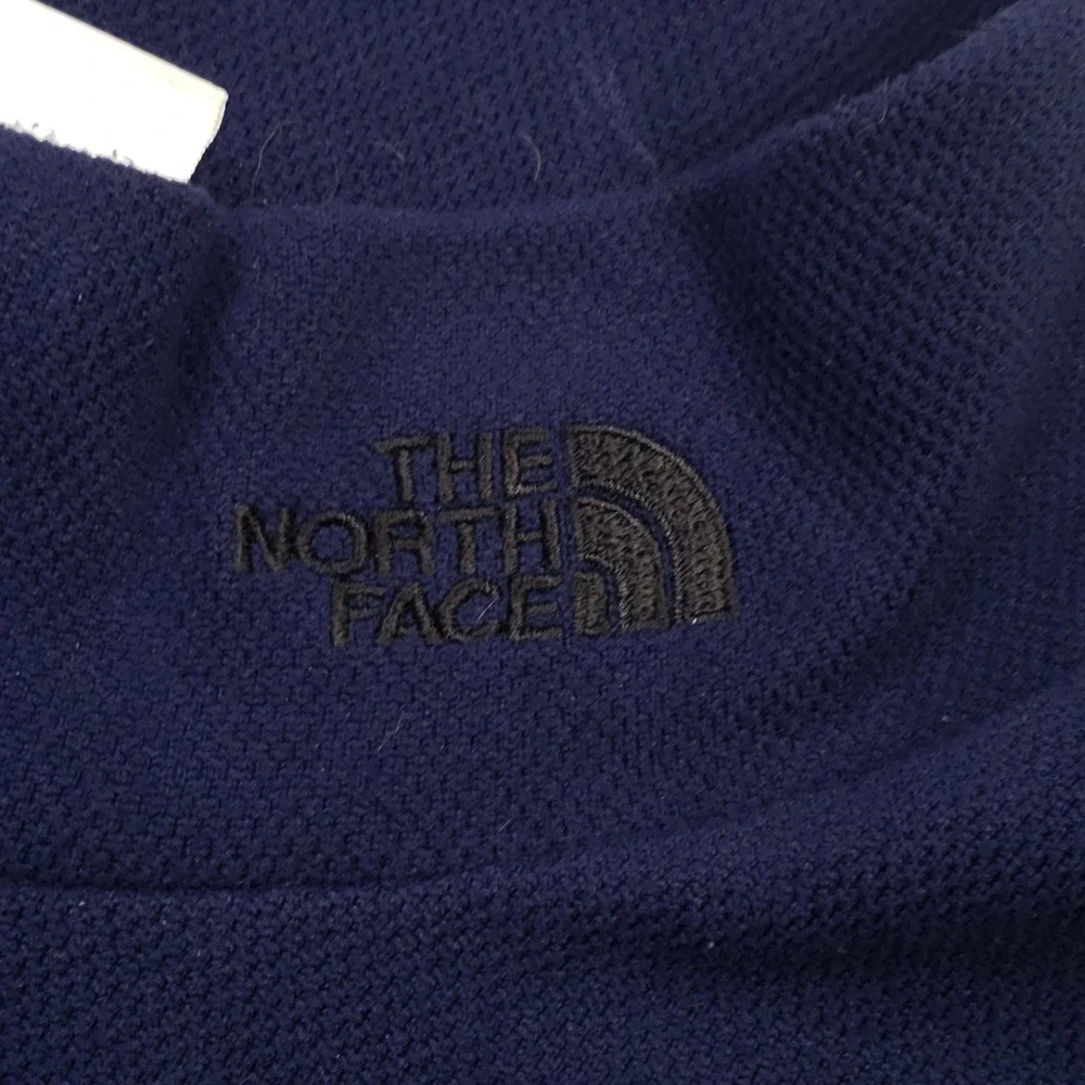 The North Face Pullover Men XL Navy Blue Quarter Zip Mock Neck Textured Knit 1/4